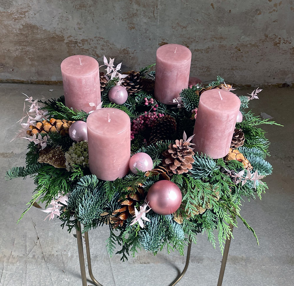 Adventskranz &amp;quot;Ring Rosa&amp;quot; - Wilp24.com - Frische Blumensträuße online ...